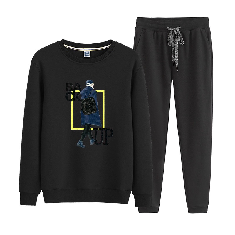 plain black sweat suit