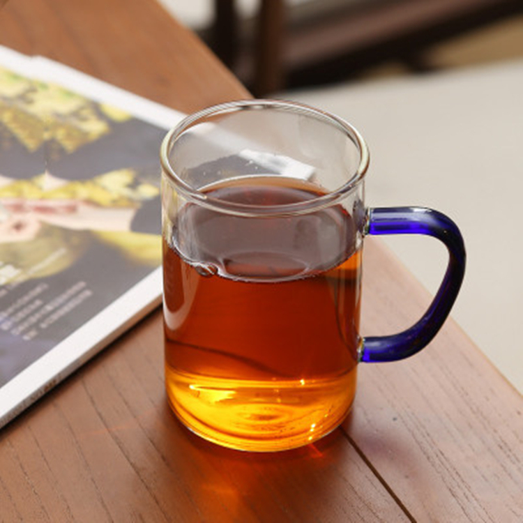 Classical Clear Drinking Glass Cup Tea Cup With Handle Heat Resistant