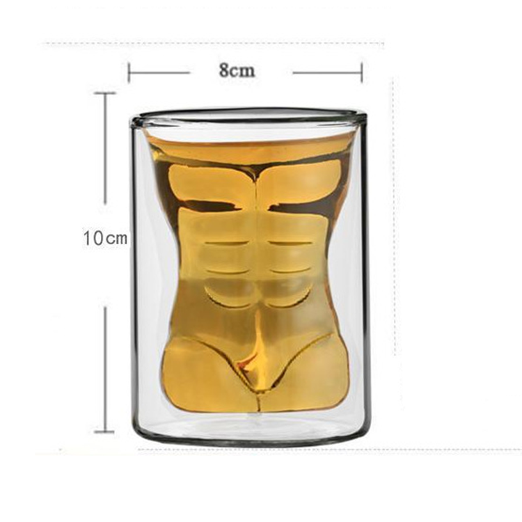 Creative Clear Double Wall Glass Wine Beer Whisky Cocktail Cup Bar Shot Glasses