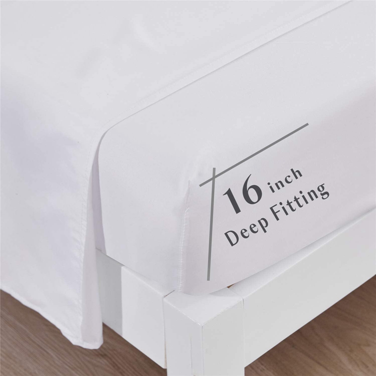 Custom white bed linen set duvet cover 4 pcs bedroom satin stitching duvet cover set