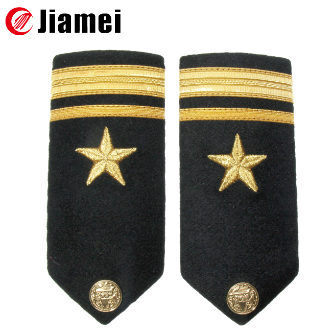 Woven Security Epaulette Slider Black Epaulettes With Gold Embroidery Slides
