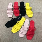 Wholesale summer sandals hot sale custom slides slippers ladies flat sandals