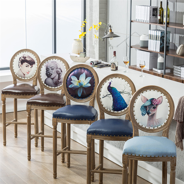 modern solid wooden high back simple antique design cafe hotel salon restaurant party event kitchen wedding bar chair