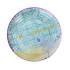 Unique design colorful 8.5 inch round plate plastic melamine dinner plates