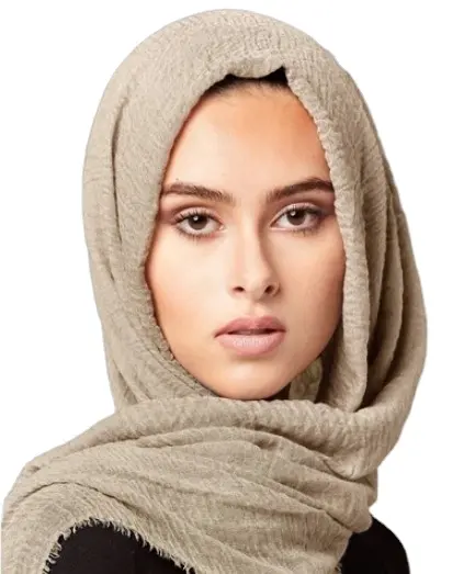 hot selling big size very soft wrinkle viscose hijab comfortable creped cotton muslim scarf crinkle hijab