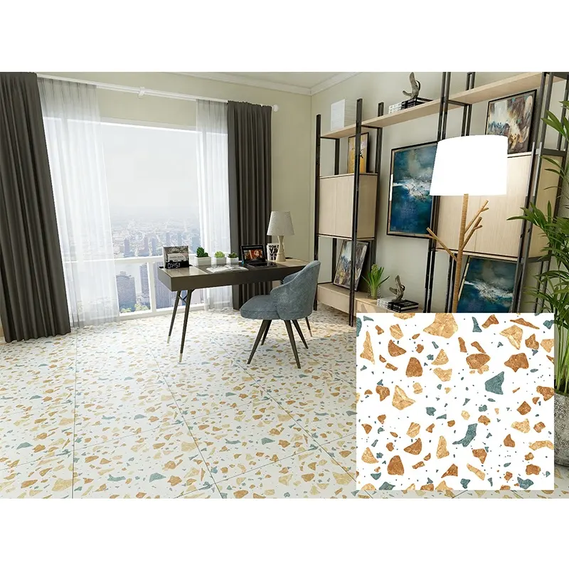 Wholesale high quality custom 600x600mm colored Terrazzo series ceramic tiles