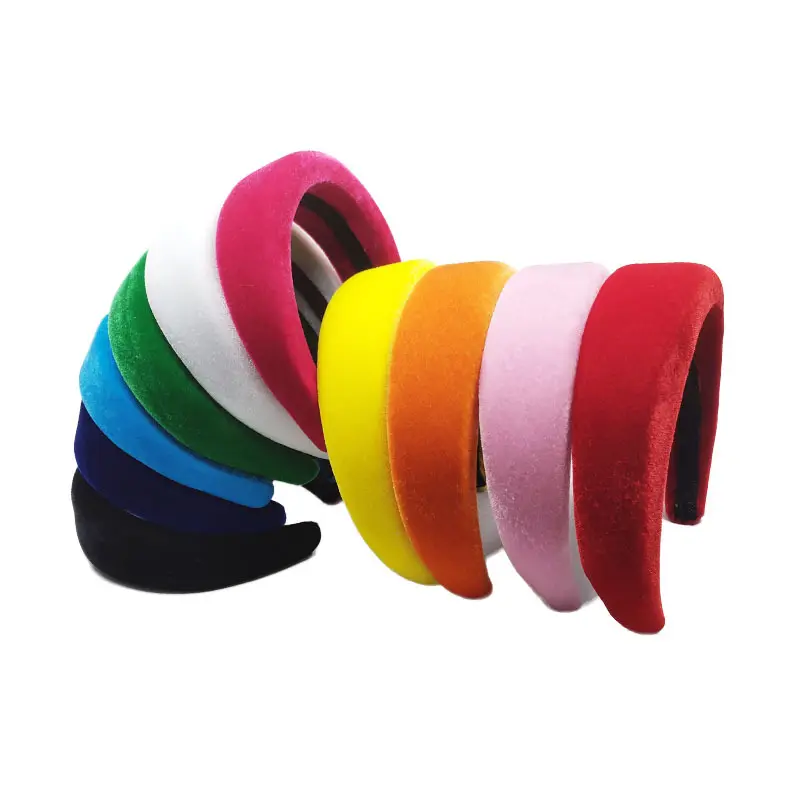 4CM Satin Headband for Women Solid Color Hair Hoop Girls Sponge Headband