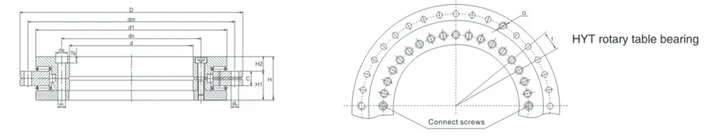 Slewing ring bearing YRT200