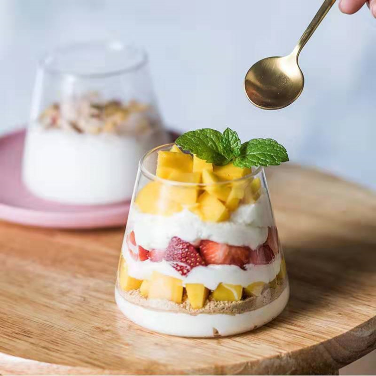 Creative Glass Milk Cup Cake Mousse Cup Drinking Glass Cup Heat Resistant