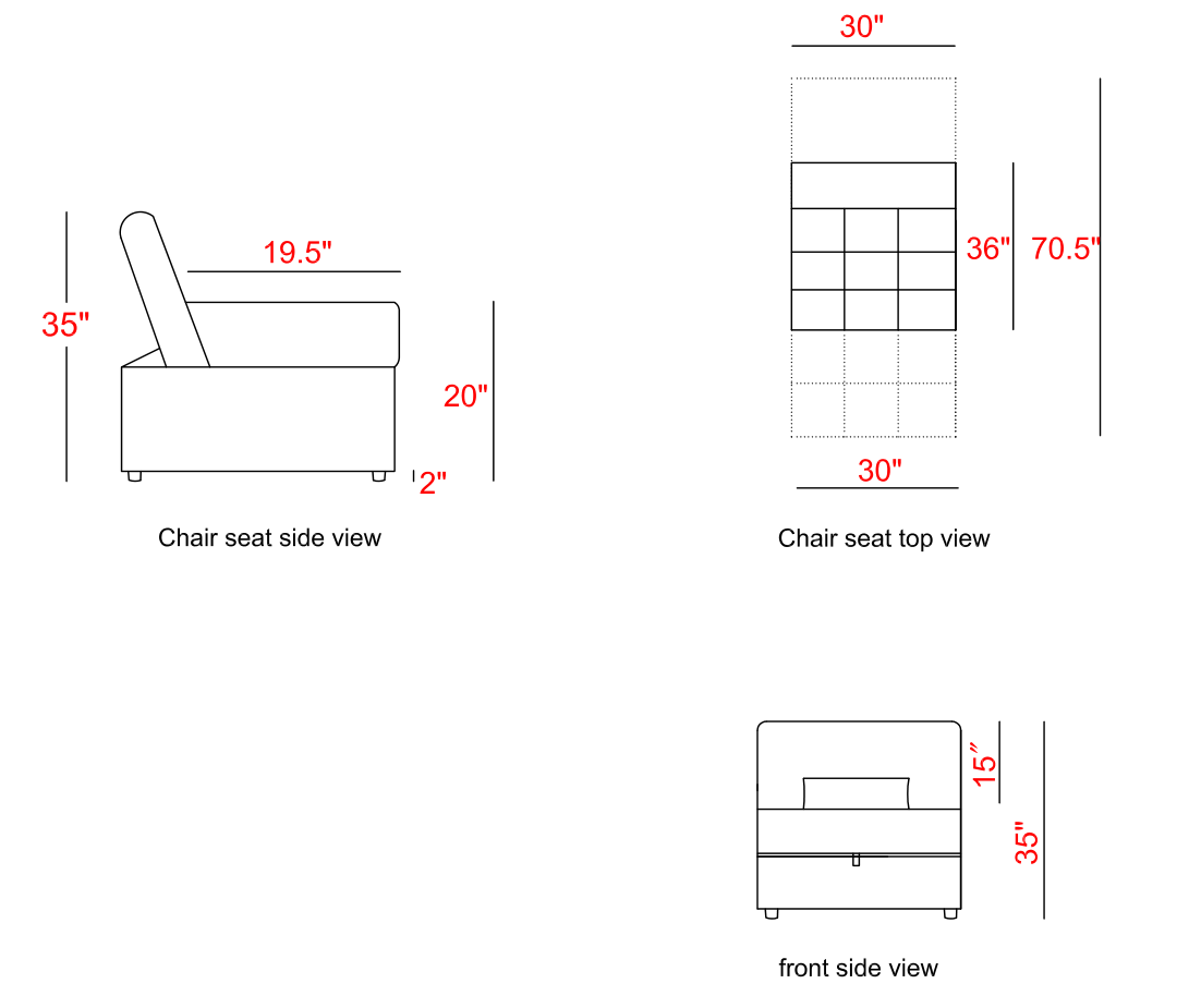 Modern sofa chair Morden Living Room Furniture Fabric armless single sofa sleeper sofa