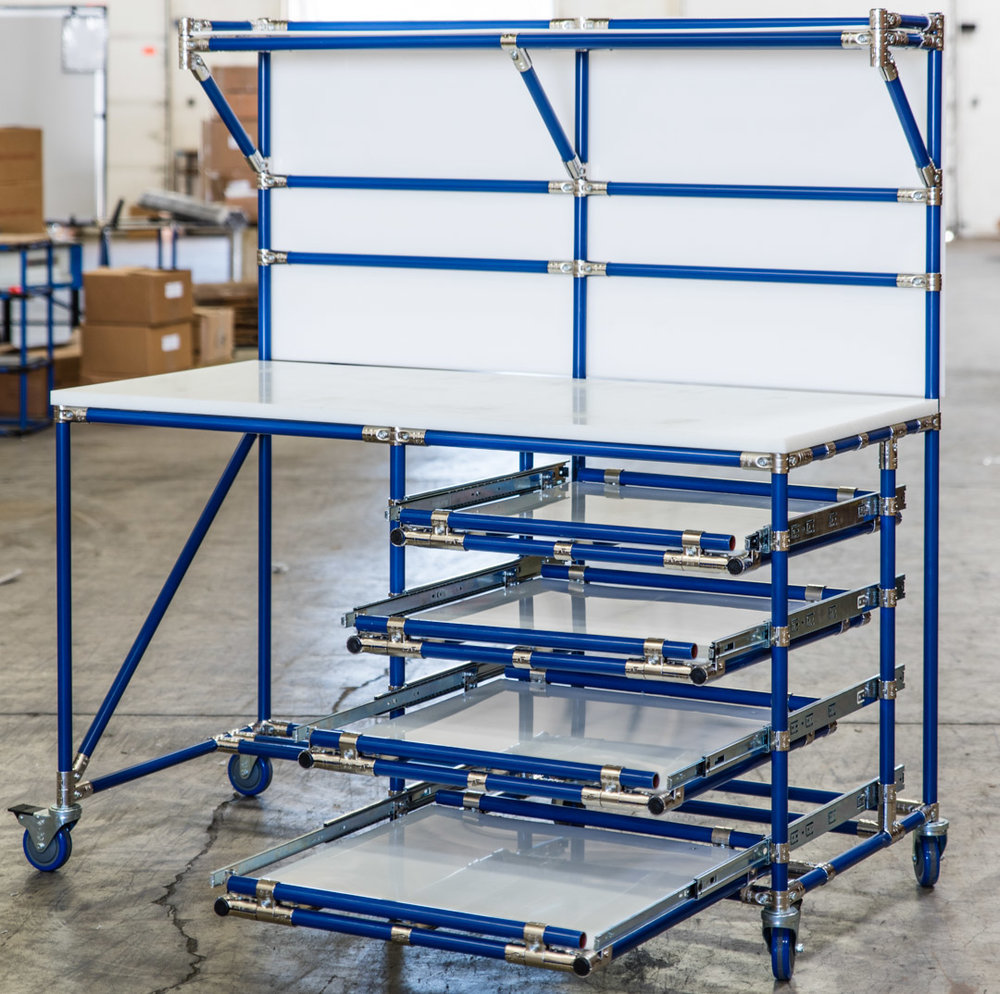Antistatischer Arbeitsplatz-Werkstatt-Fließband-Arbeitstisch Tragbare Esd-Aluminium-Werkbank 4