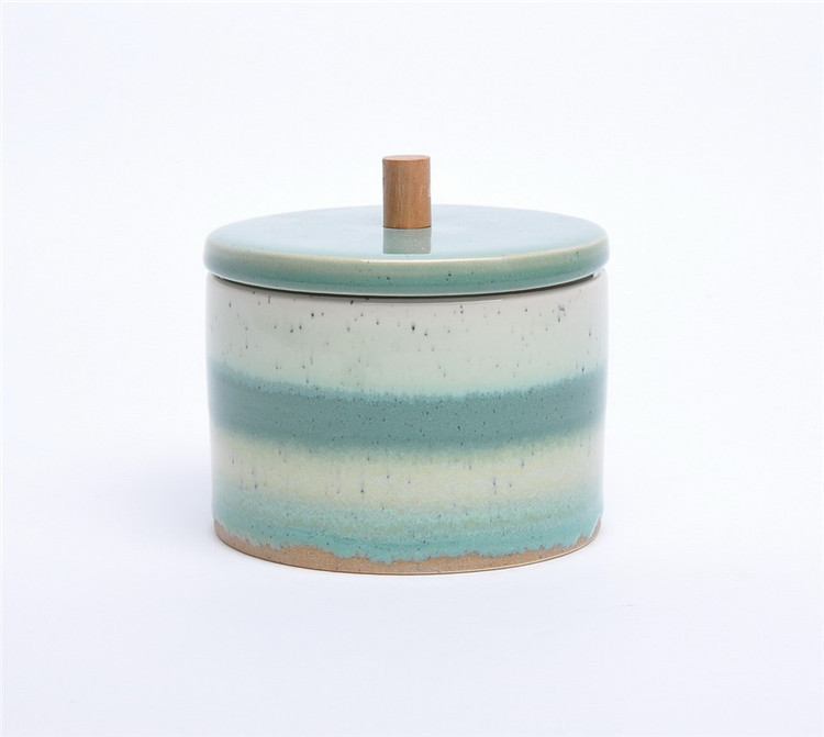 Personalized modern empty porcelain green color custom logo candle jar