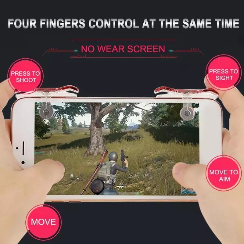 E9 Mobile Phone Game Joysticks Gamepad Trigger Fire Button Shooting Game Aim Key L1R1 Controller