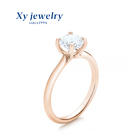 Classic Design 1 Carat Ef Moissanite Engagement Silver Moissanite Ring