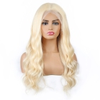 Brazilian Human Hair Pre Lucked 613 Blonde Body Wave Lace Front Cuticle Aligned Wig