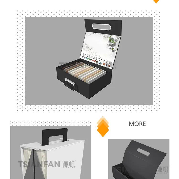 New Arrive Luxury Rein Salesman Display Coin Slab Stone Marble Carry Case Tile Box Sample Book Quartz