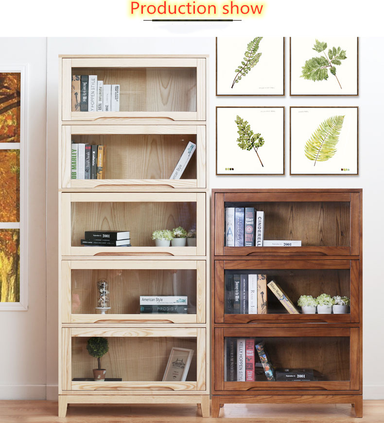 high quality solid wood for office and home bookcase bookshelf with door