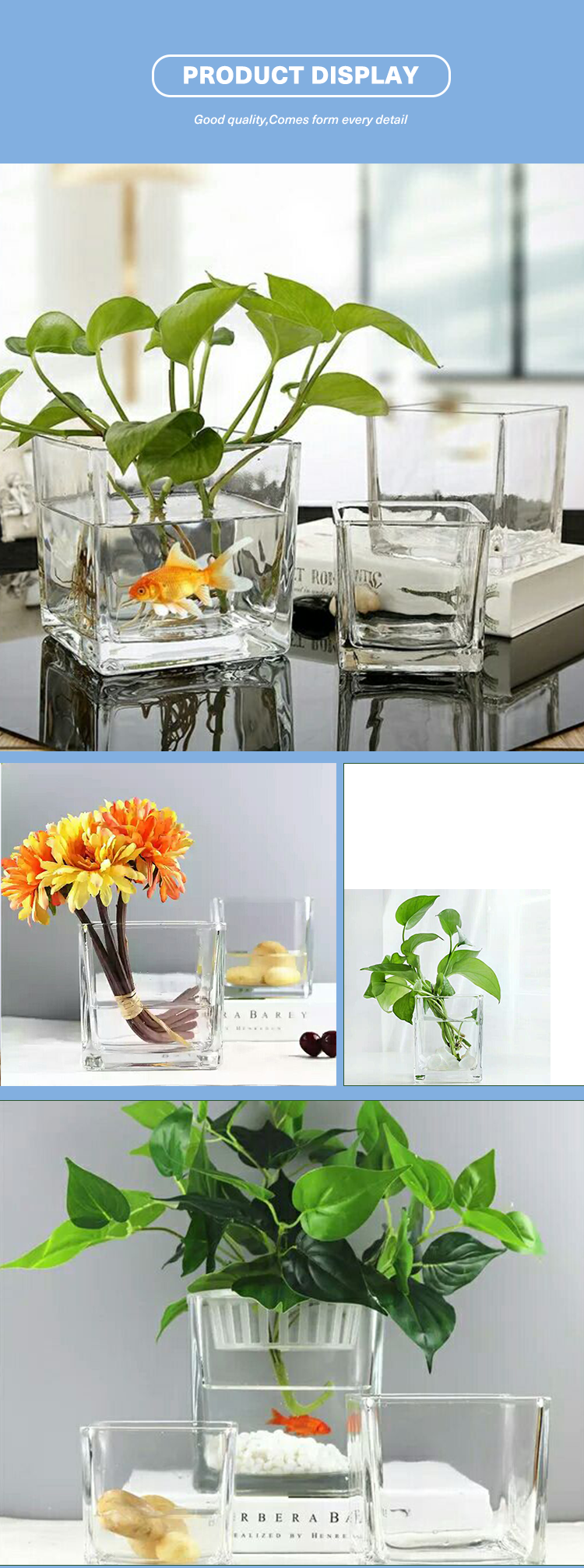 Factory Produced Wholesale Clear Glass Flower Vase