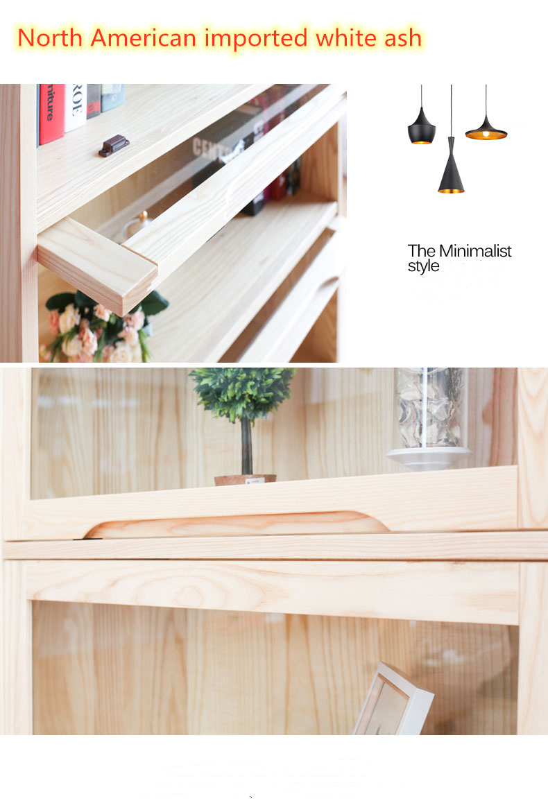 high quality solid wood for office and home bookcase bookshelf with door
