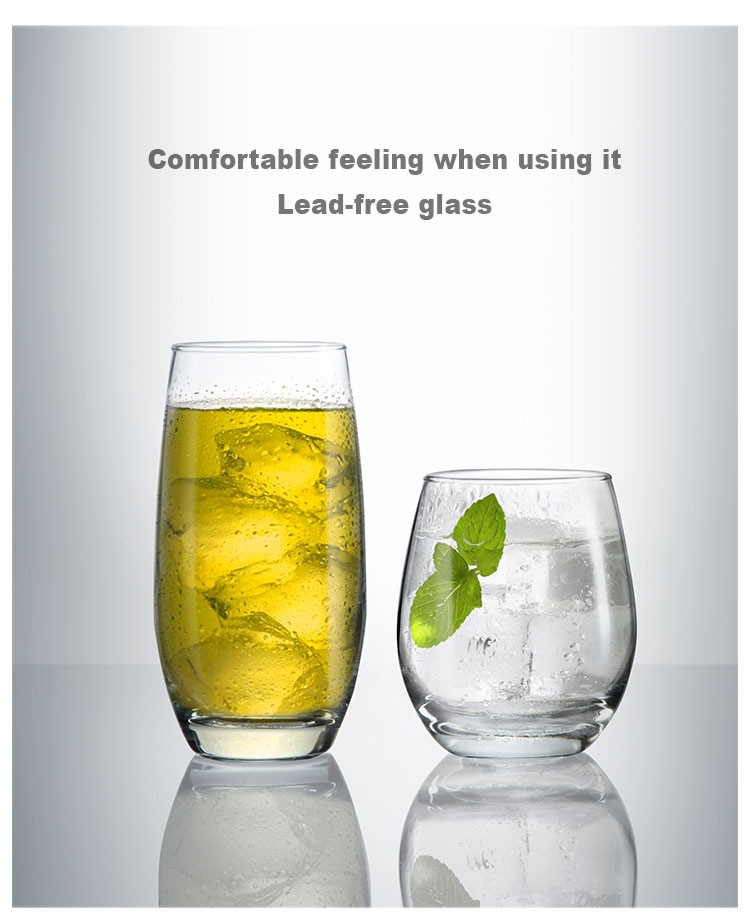 Small MOQ Tumbler Glassware Crystal Clear Frozen Drink Glass Cups