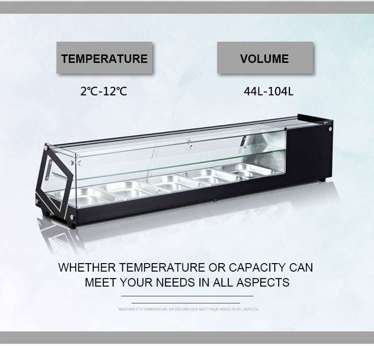 Double-layer salad, sushi, cooked food refrigerated display cabinet