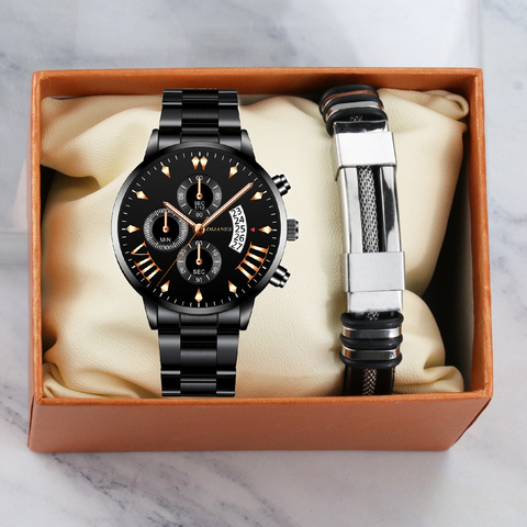 set bracelet business wristwatch clock gift classic watch quartz