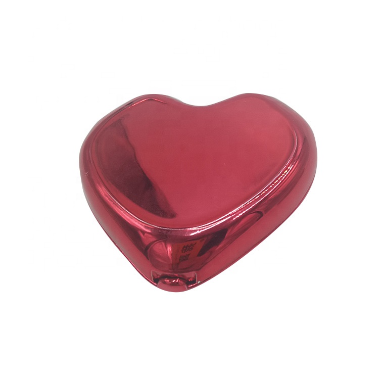 Customizable Logo Portable Passionate Red Heart-shaped Mini Pocket Makeup Mirror