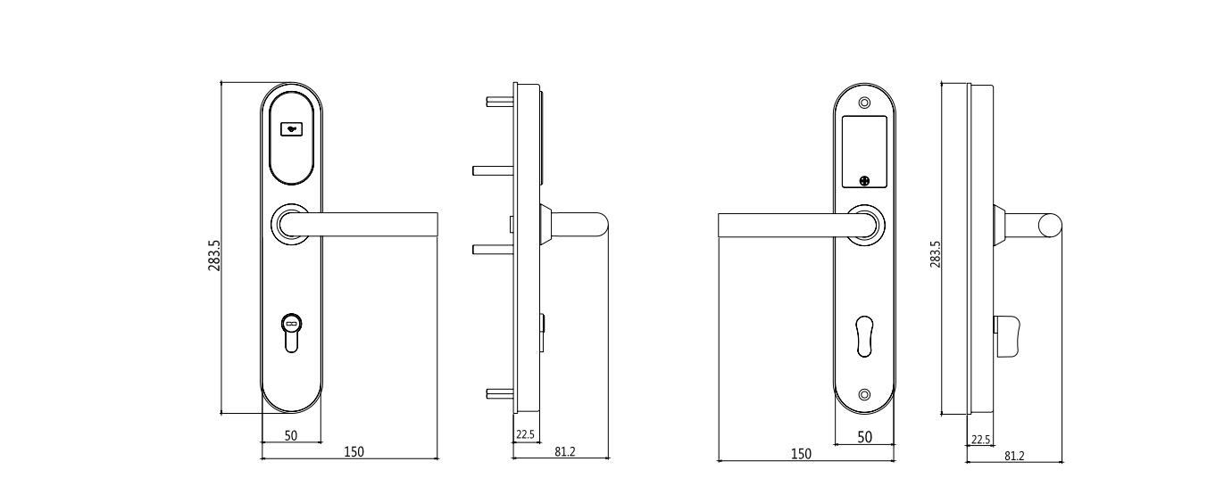 Slim european RFID smart key card lock rfid hotel door lock
