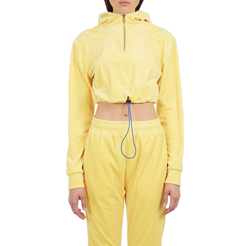 yellow velour tracksuit