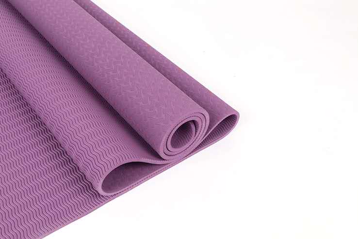 नई डिजाइन बैंगनी कस्टम टीपीई योग मैट इको फ्रेंडली 183 * 61 सेमी 2