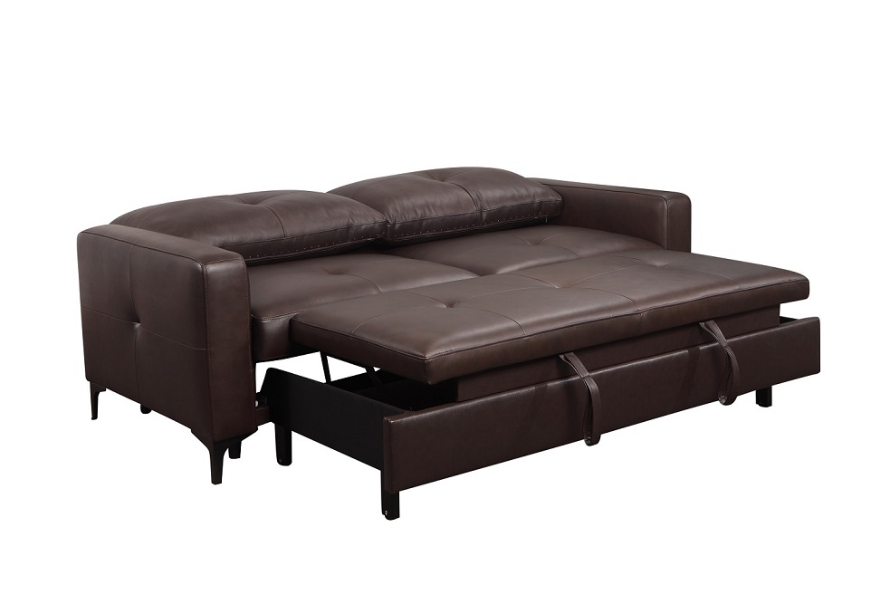 modern design genuine leather sofa bed 3 seater living room sofa cum bed factory wholesale