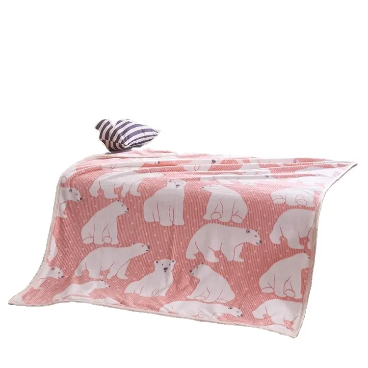 DONGFANG Hometextile Fabric Cute Printed Burnout Flannel Fleece Throw Luxury Baby Blankets