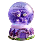 amazon Hot Sale Romantic Purple crystal ball wholesale music box movement Automatic Rotating Snow Crystal Music Box