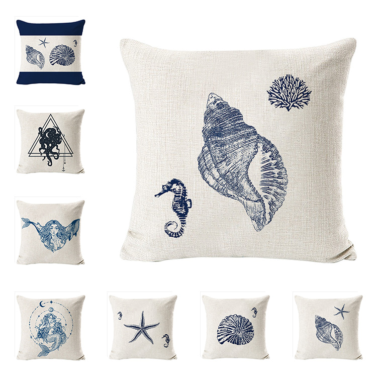 US Seller decorative cushion covers girl holding seashell cushion cover