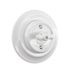 Vintage porcelain wall switch with silver contacts and inside mechanical part