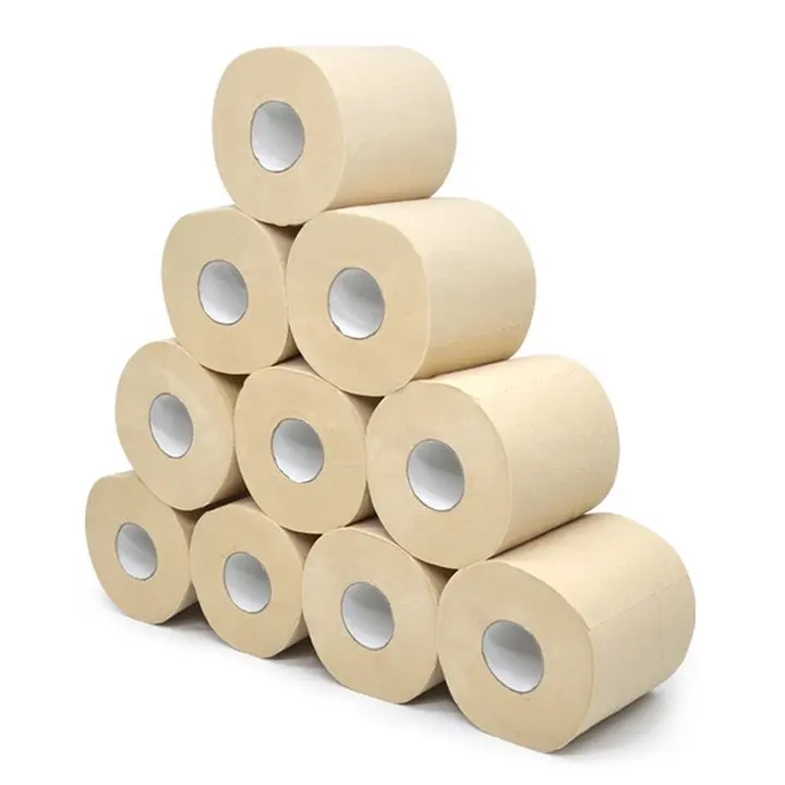 Cheap 4 Ply 12Rolls Soft Bathroom Tissue Paper Core Rolls Bio Bamboo Toilet Paper
