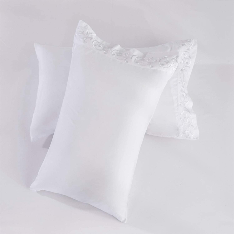Custom white bed linen set duvet cover 4 pcs bedroom satin stitching duvet cover set