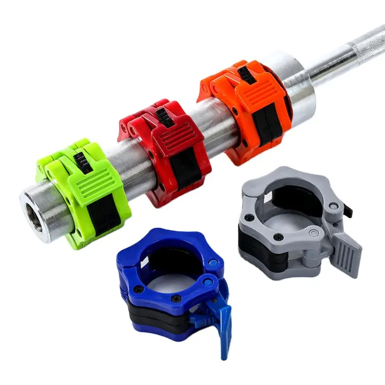 High quality weight lifting barbell collars/colorful barbell clips