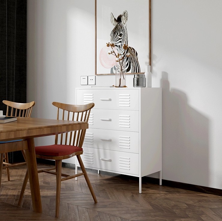 Bianco d'acciaio del Governo di 4 cassetti del metallo dell'ufficio dell'appartamento del salone 0