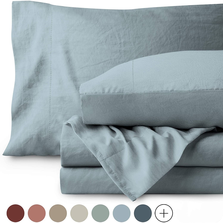 Wholesale Washed Cotton Bed Flat Wholesale Trendy Sheet Set Queen Size Bedding