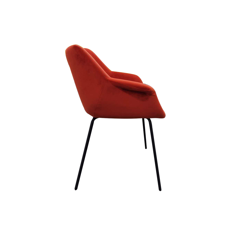 Mid Century Samt Stuhl Modern Chair Legs Casanova Armchair with Molded Arms and Spraying Metal Dining Chair Home Furniture Hotel