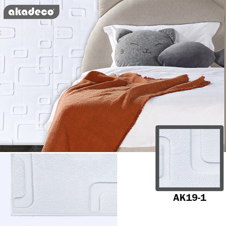 Modern factory price silver grey color adhesive 3d wallpaper PE foam wall sticker