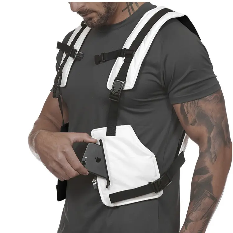 Adjustable Reflective Outdoor Security Chest Rig Tactical Vest with Pockets