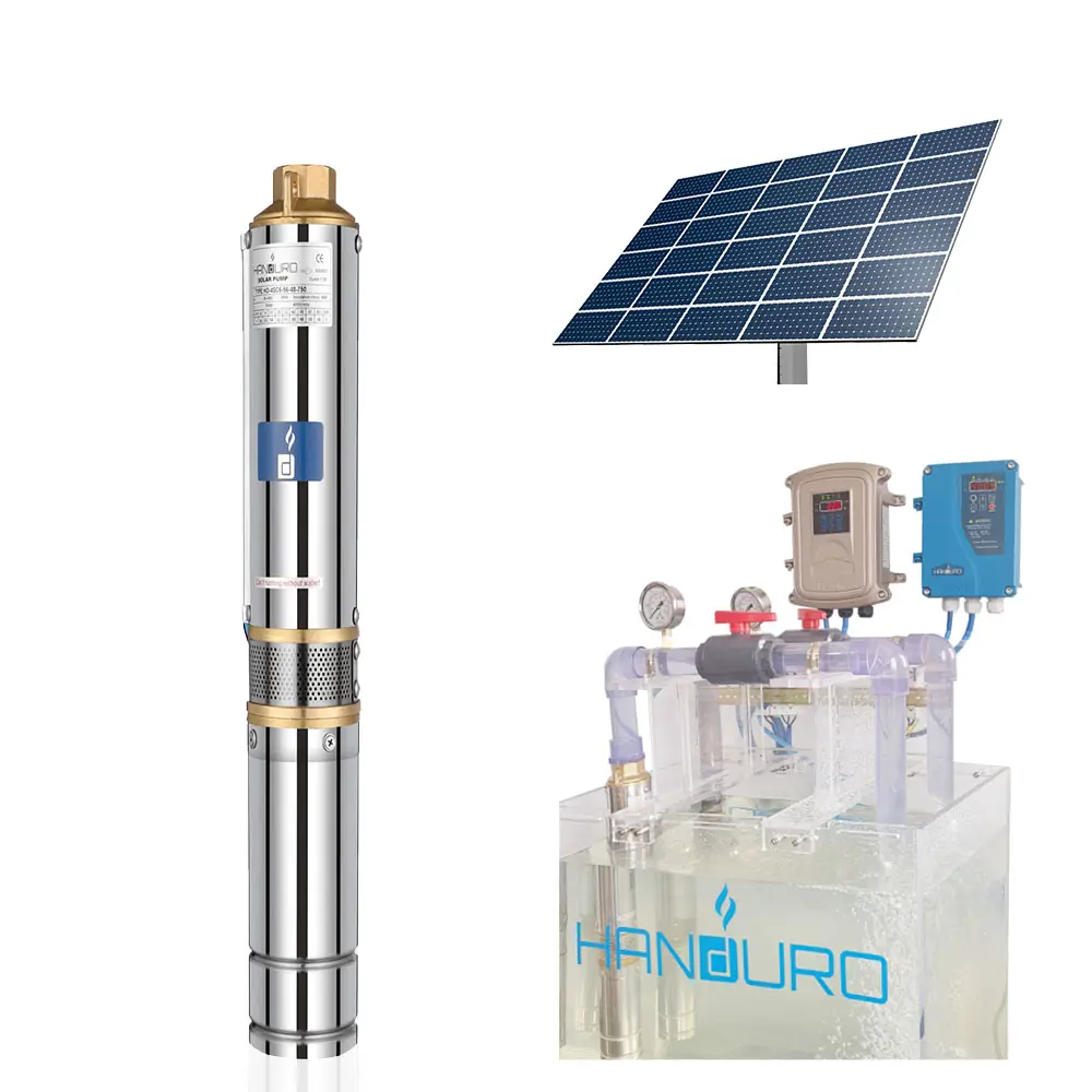 110v 1100w 3.8m3/h 123m Solar water pump submersible for irrigation bomba de agua solar