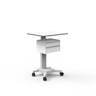 Popular Powder Coating White Steel Ergonomic Sit-Stand Standing Workstation Cart