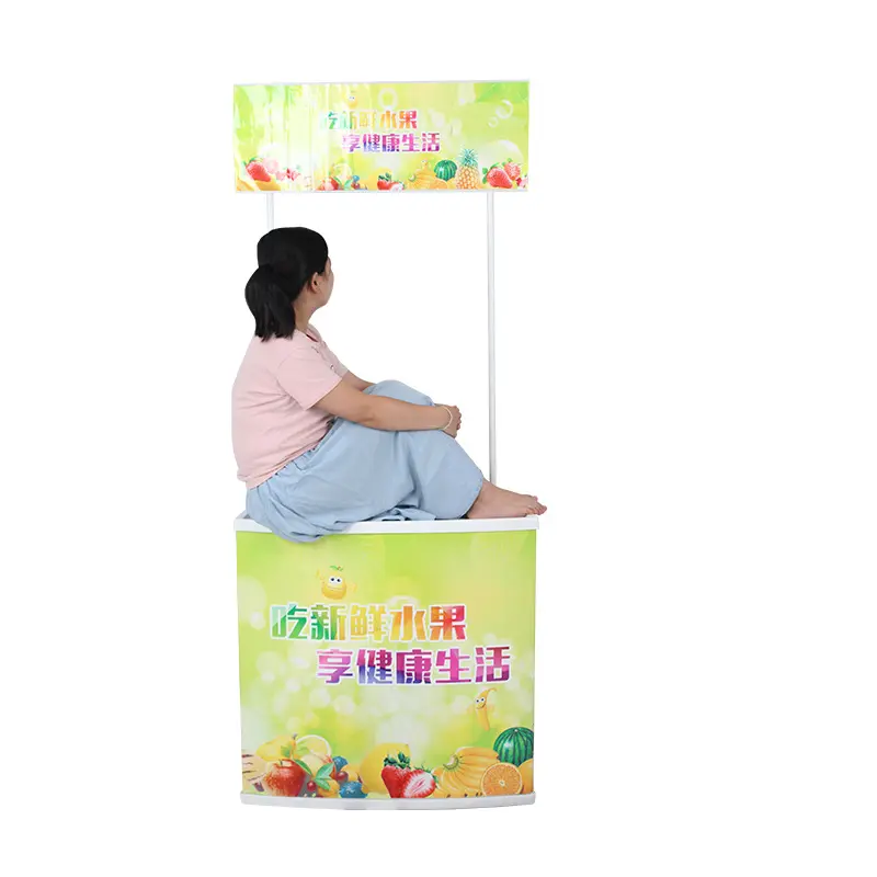 Plastic Lightweight portable folding table supermarket exhibition promotional display folding table