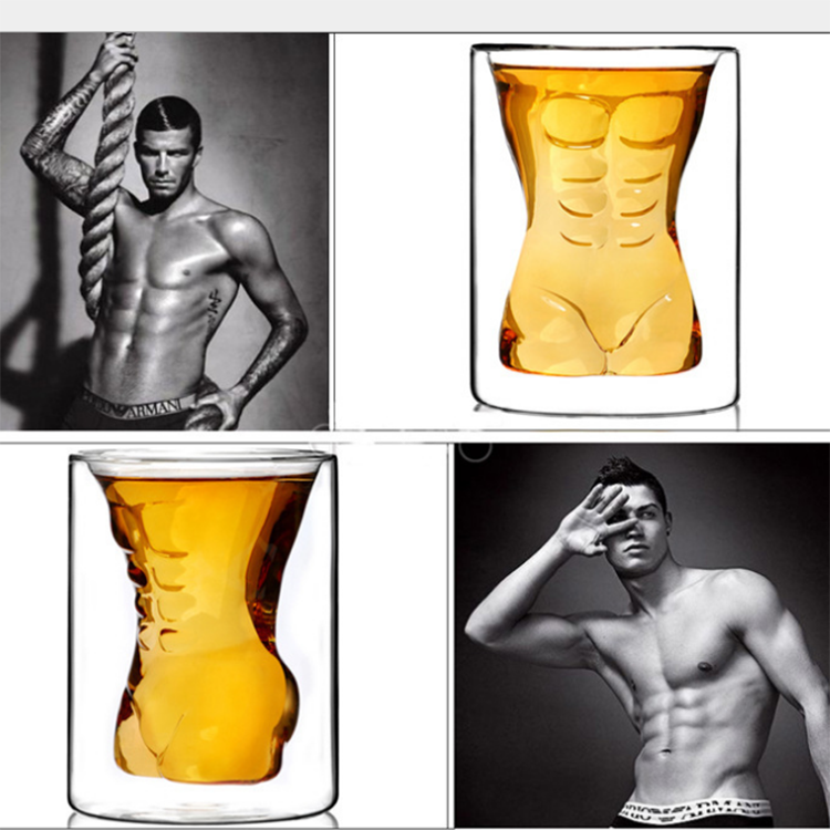 Creative Clear Double Wall Glass Wine Beer Whisky Cocktail Cup Bar Shot Glasses
