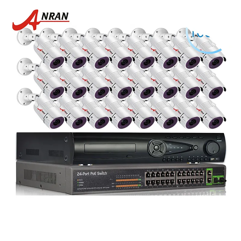 High quality 24 ch NVR POE HD 3MP vandal-proof ir CCTV IP security Cameras Kits Home Video Surveillance Cameras System