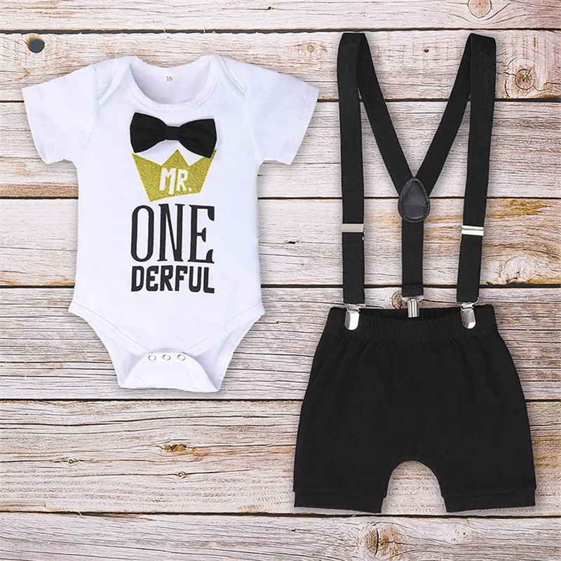 Latest newborn baby birthday clothes sets boys first birthday clothing outfits kids summer wear 1st birthday for baby boy