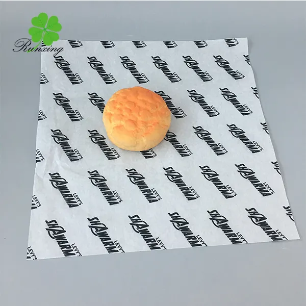 custom logo printed greaseproof oil greaseproof wax food wrapping paper
